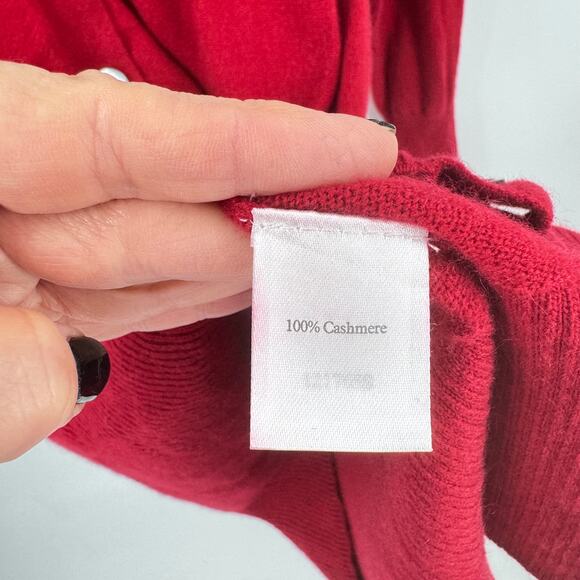 Pure Collection Red 100% Cashmere Long Cardigan Pockets Button Front US 8-10 - Picture 4 of 6